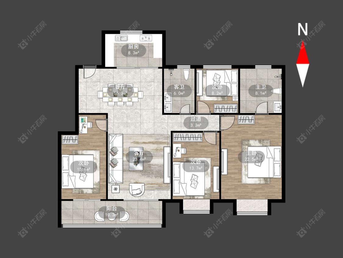常州新城桃李郡在售二手房源户型图_小牛看房