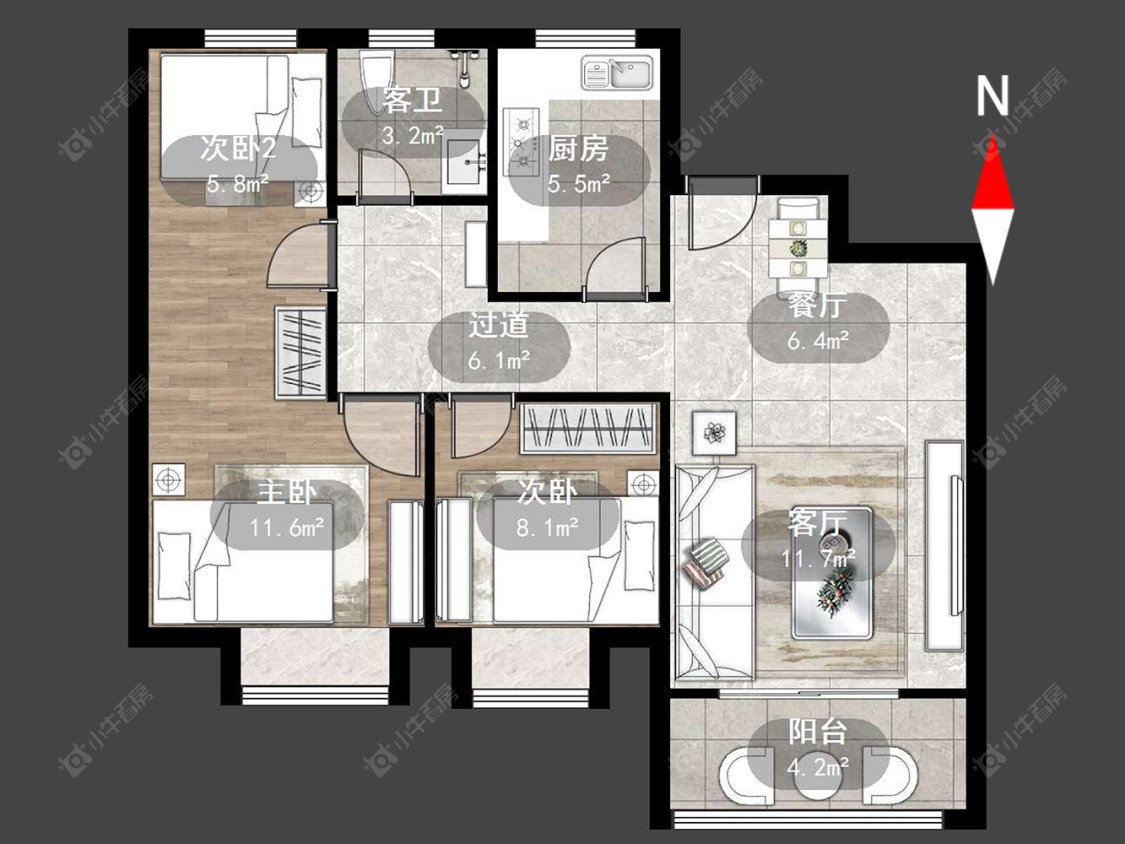 华润万象府房源户型图 常州华润万象府在售二手房源户型图_小牛看房