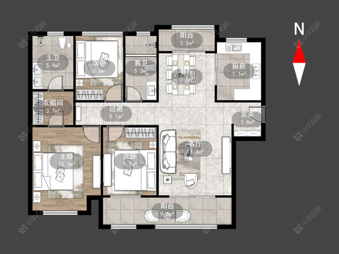 常州新城香悦半岛北区在售二手房源户型图_小牛看房