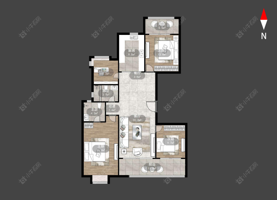 常州九洲新世界君玺在售二手房源户型图_小牛看房