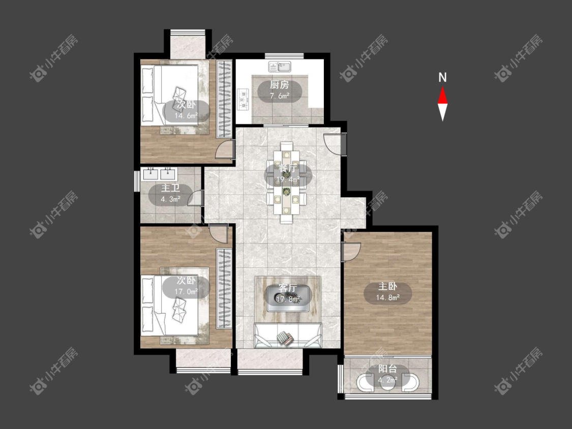 常州紫金园在租房源户型图_小牛看房