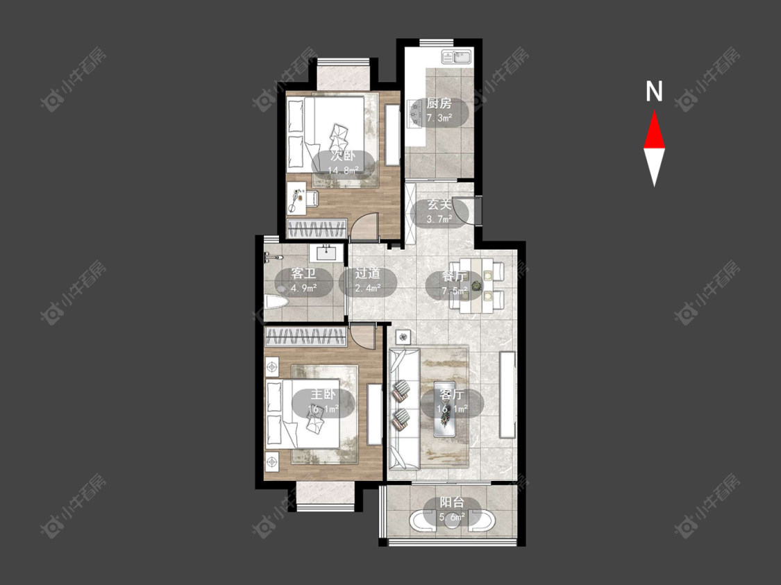 常州聚博花园在售二手房源户型图_小牛看房