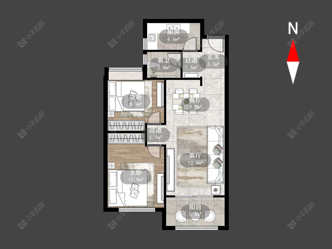 聚盛花园房源户型图 常州聚盛花园在售二手房源户型图_小牛看房