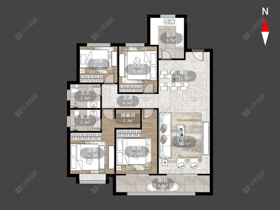 常州龙城金茂府东区在售二手房源户型图_小牛看房
