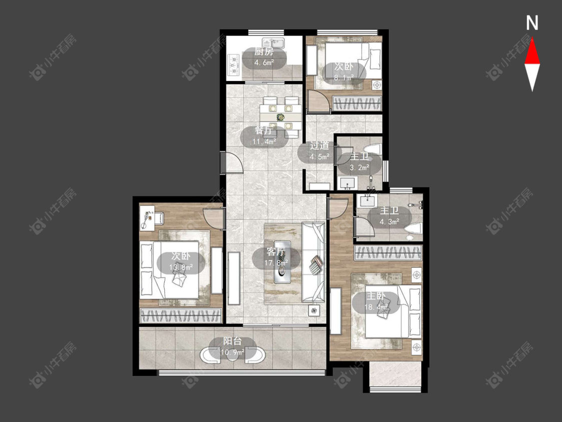 常州梧桐香郡二期在售二手房源户型图_小牛看房
