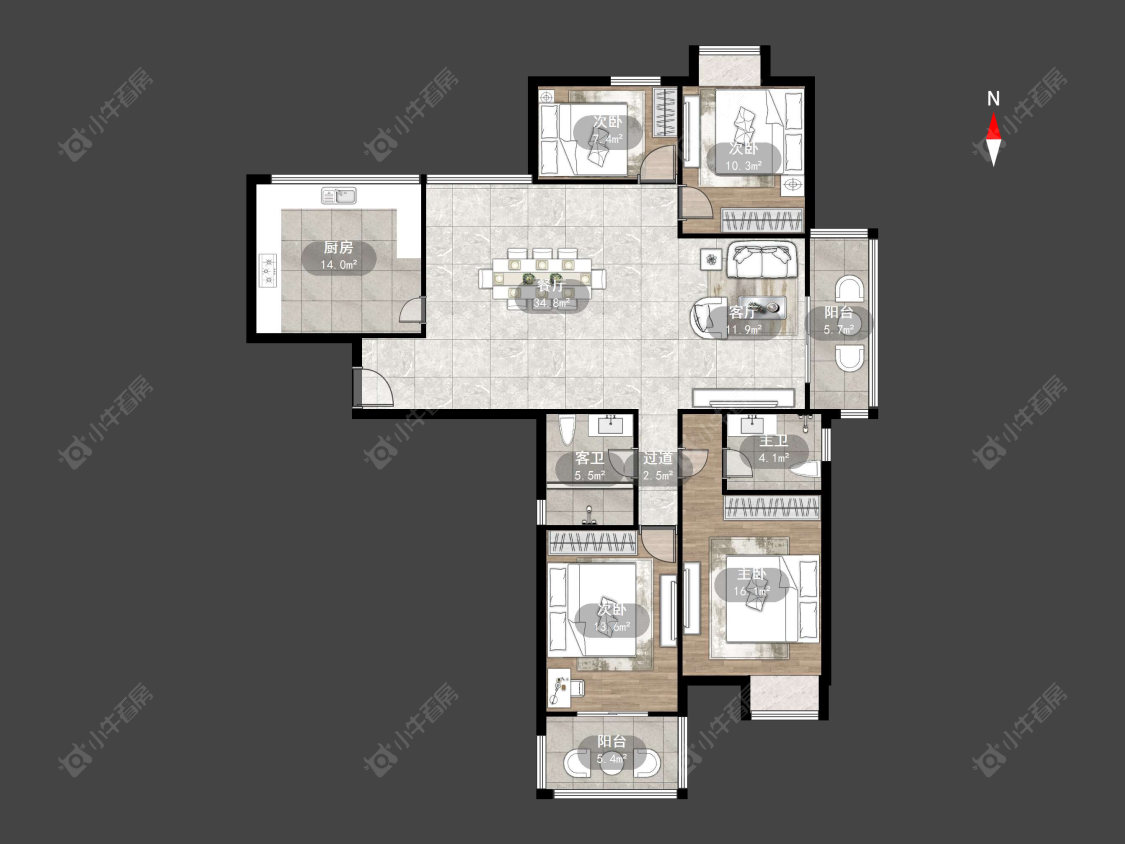 常州美丽华公寓在售二手房源户型图_小牛看房