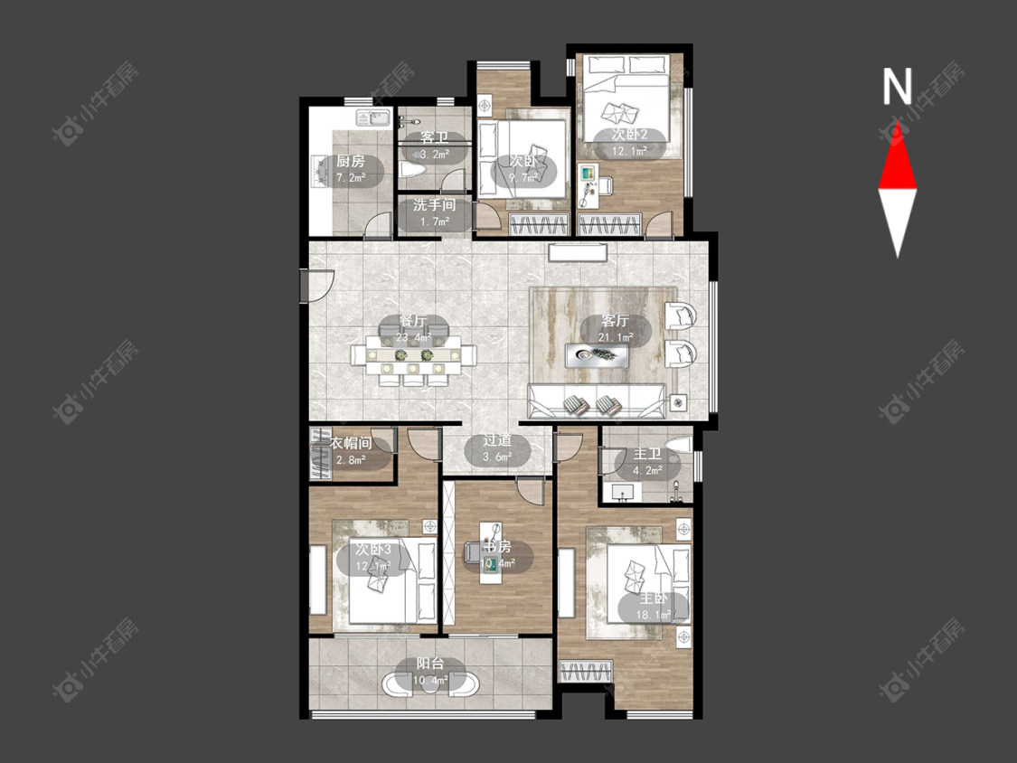 九洲花园二期房源户型图 常州九洲花园二期在售二手房源户型图_小牛看房