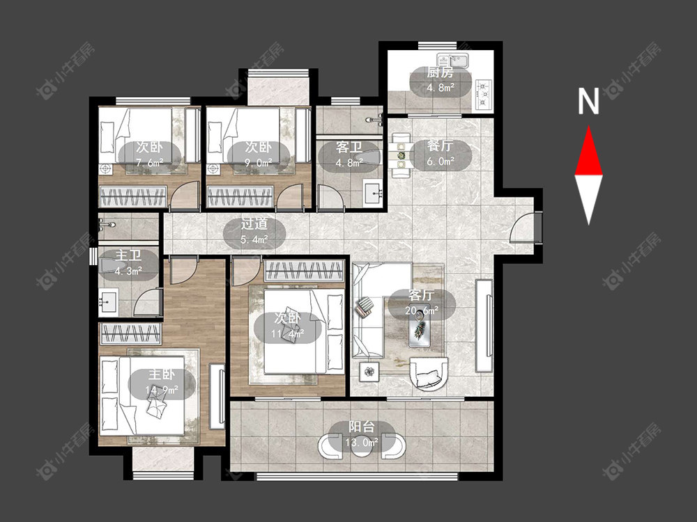 新城公馆荣域房源户型图 常州新城公馆荣域在售二手房源户型图_小牛看房