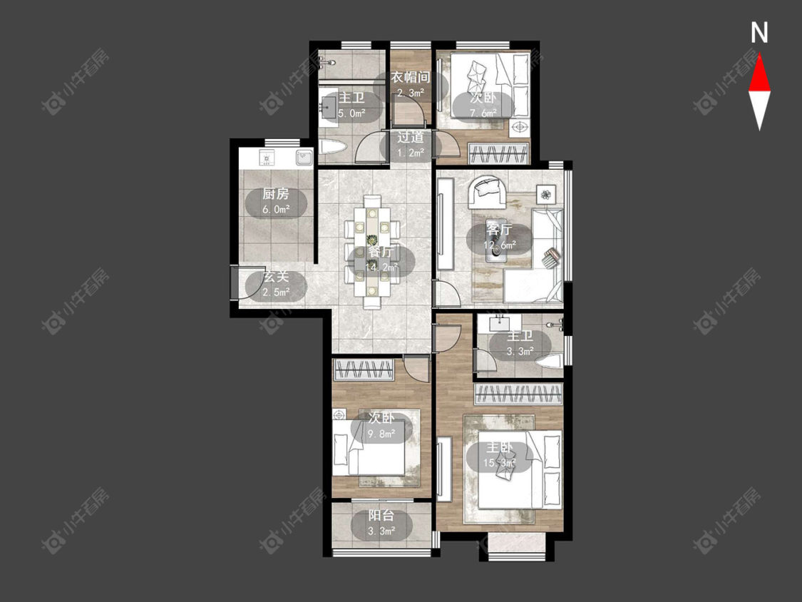 松涛苑房源户型图 常州松涛苑在售二手房源户型图_小牛看房