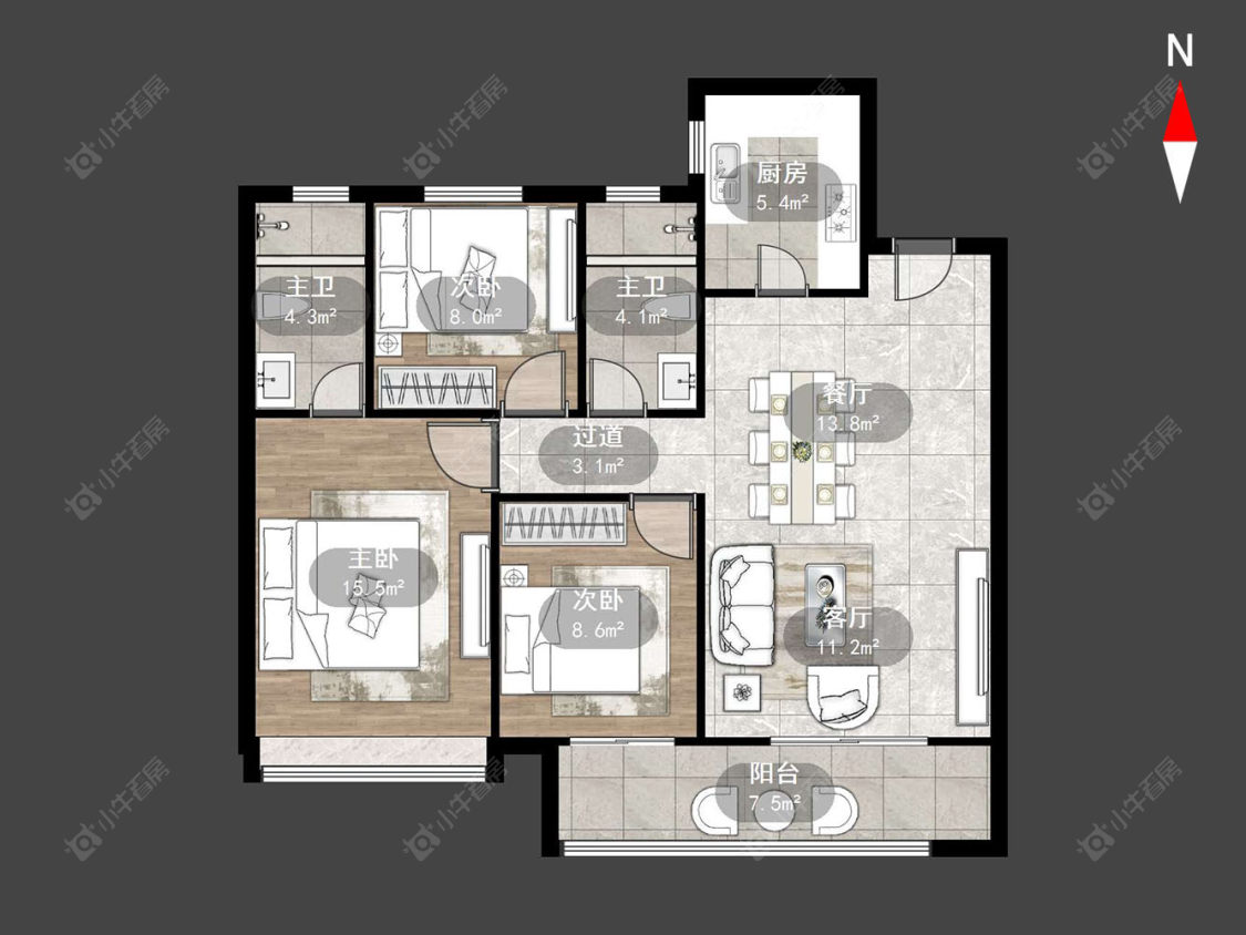 常州津德嘉苑在售二手房源户型图_小牛看房