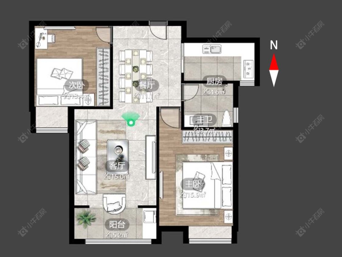 常州绿都万和城二区在售二手房源户型图_小牛看房
