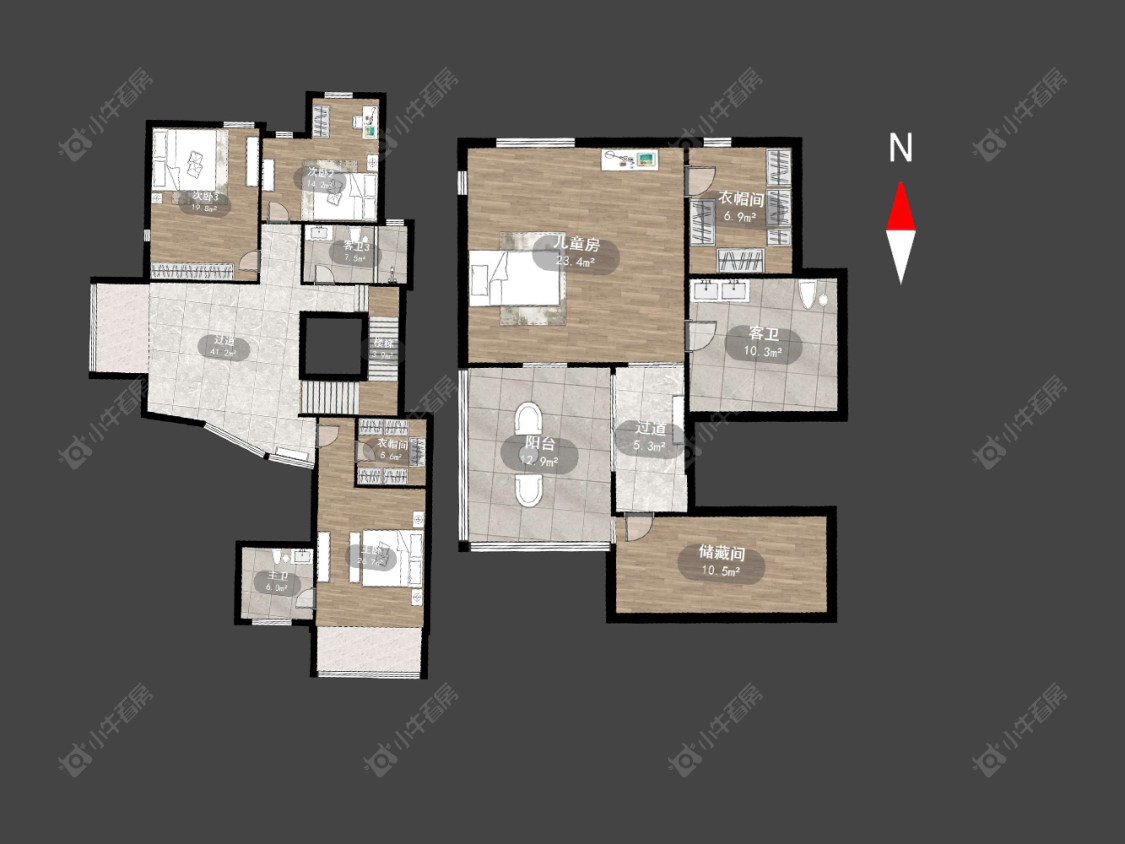 常州美林湖花园一区别墅在售二手房源户型图_小牛看房