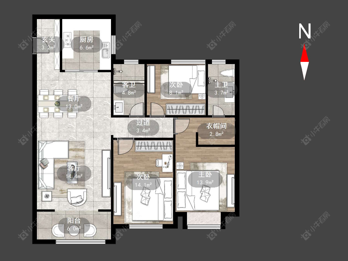常州华润幸福里在售二手房源户型图_小牛看房