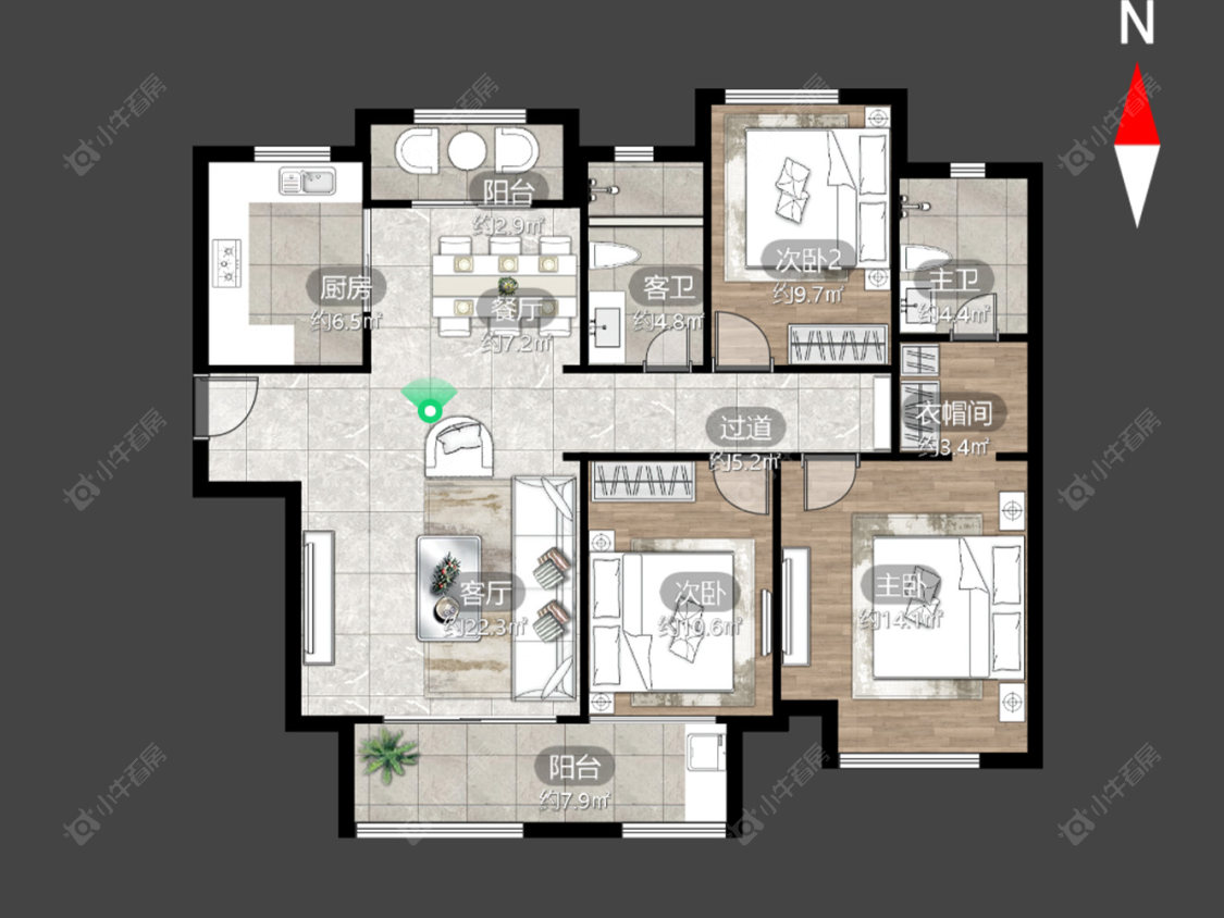 常州香溢紫郡一期在售二手房源户型图_小牛看房