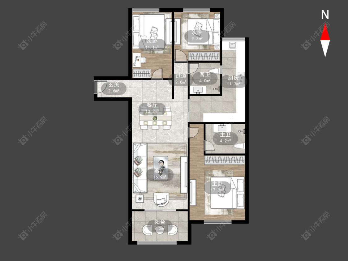 常州京城豪苑南区在售二手房源户型图_小牛看房