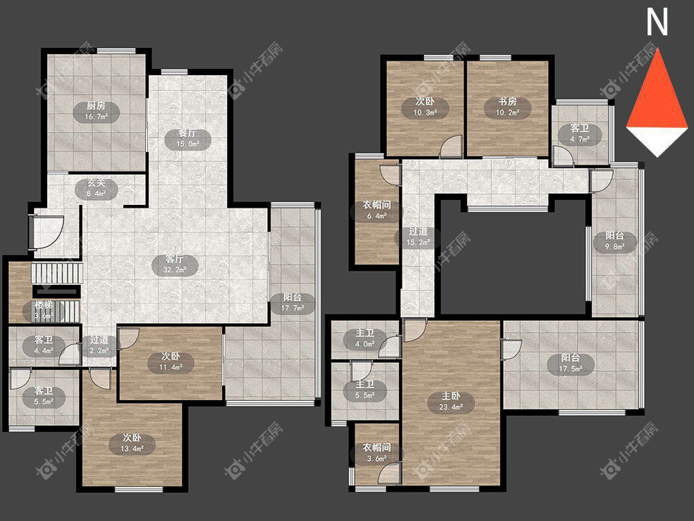常州莱蒙城空中别墅在租房源户型图_小牛看房