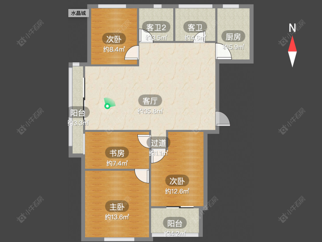 常州水晶城在售二手房源户型图_小牛看房