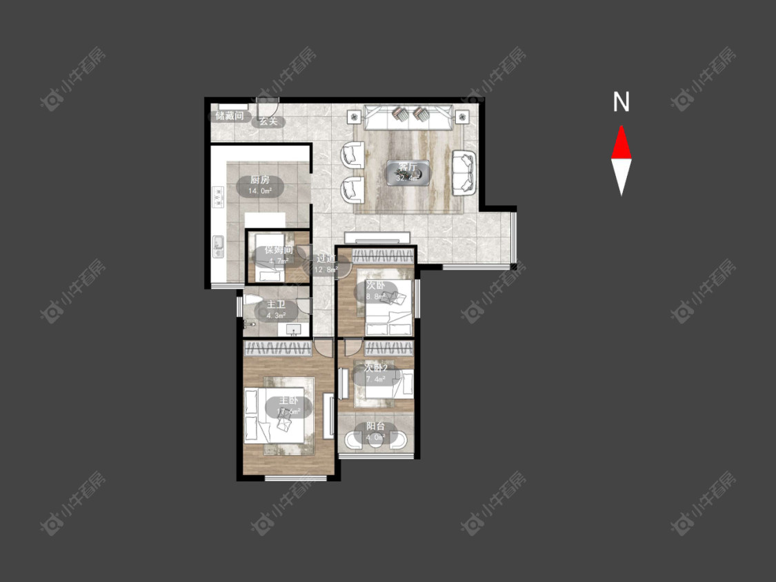 常州天润园在售二手房源户型图_小牛看房