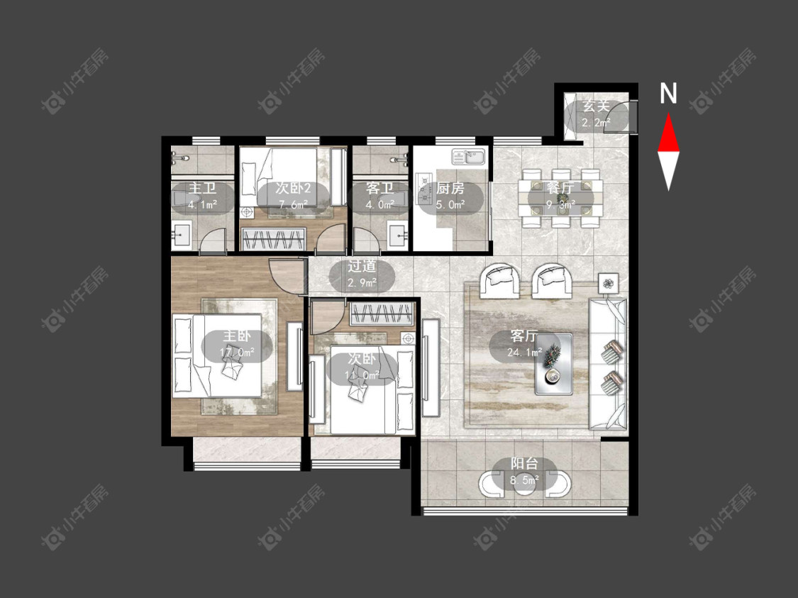 常州中海云樾里在售二手房源户型图_小牛看房