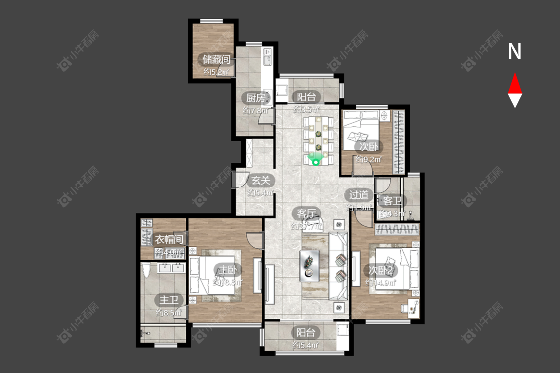 龙德花园房源户型图 常州龙德花园在售二手房源户型图_小牛看房