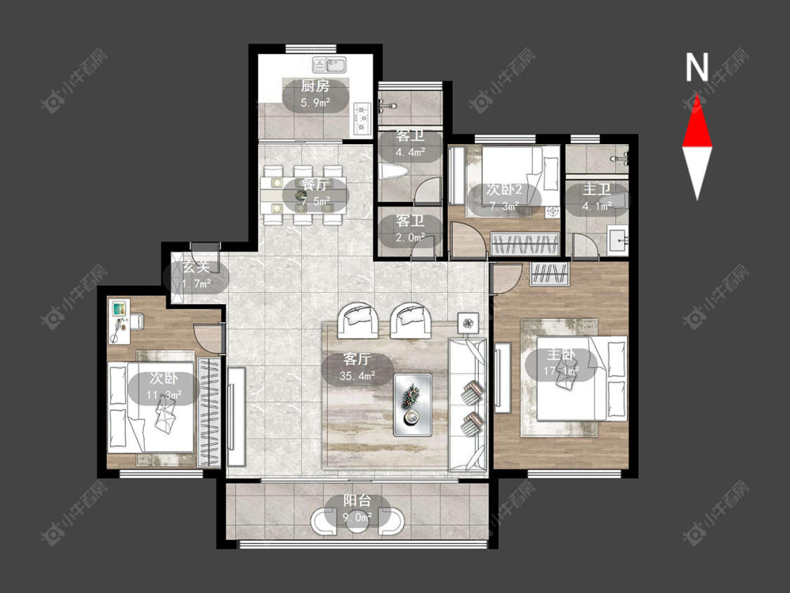 牡丹学府房源户型图 常州牡丹学府在售二手房源户型图_小牛看房