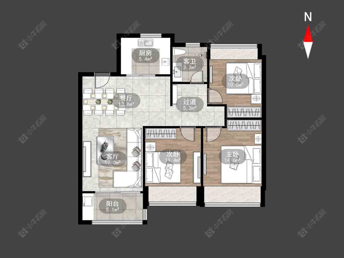 常州万科新都会在售二手房源户型图_小牛看房