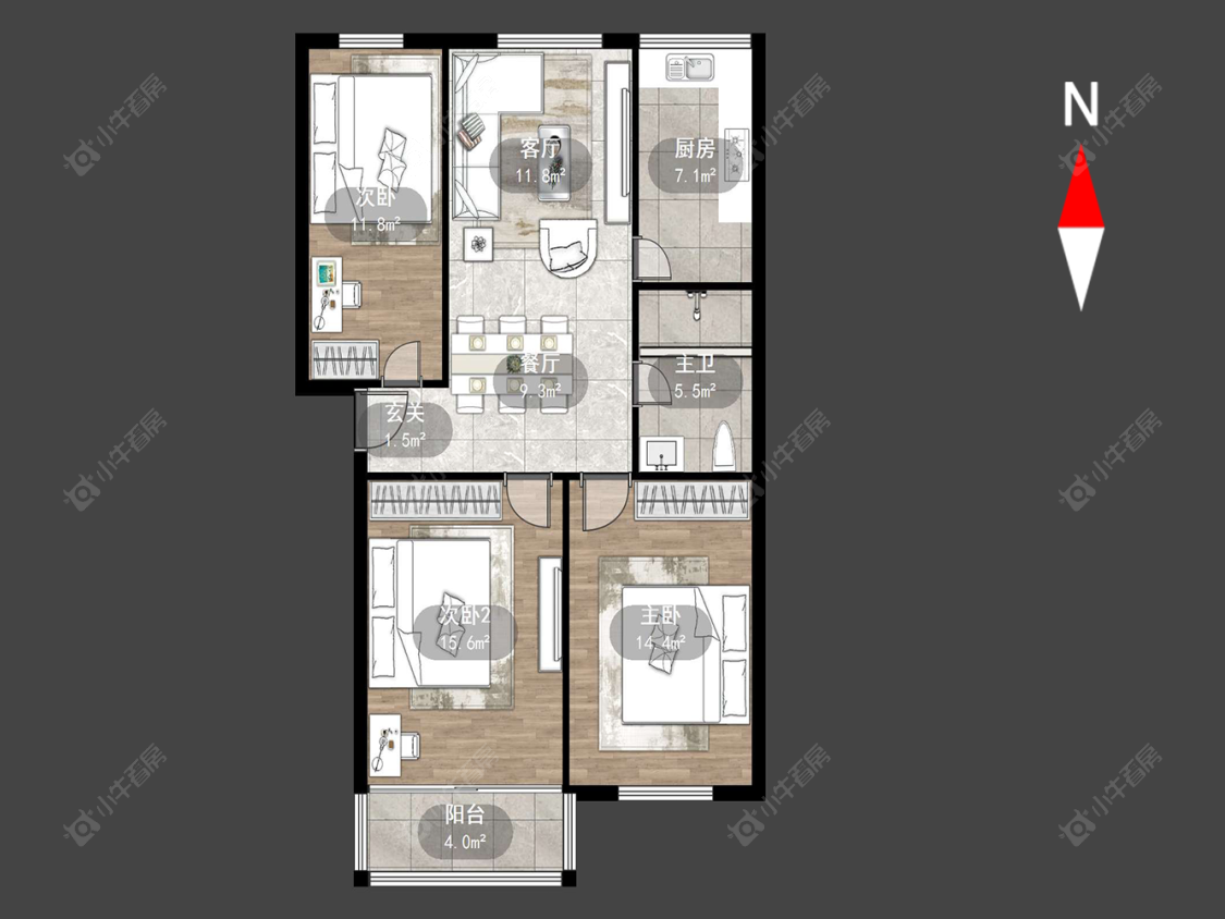 富都花苑北苑房源户型图 常州富都花苑北苑在售二手房源户型图_小牛看房