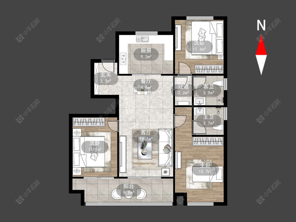 晋陵和庭房源户型图 常州晋陵和庭在售二手房源户型图_小牛看房