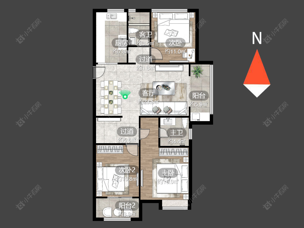 常州绿地香颂花园在售二手房源户型图_小牛看房