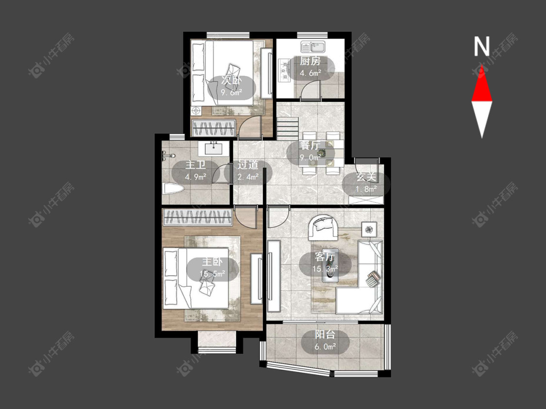 常州盘龙苑南区在售二手房源户型图_小牛看房