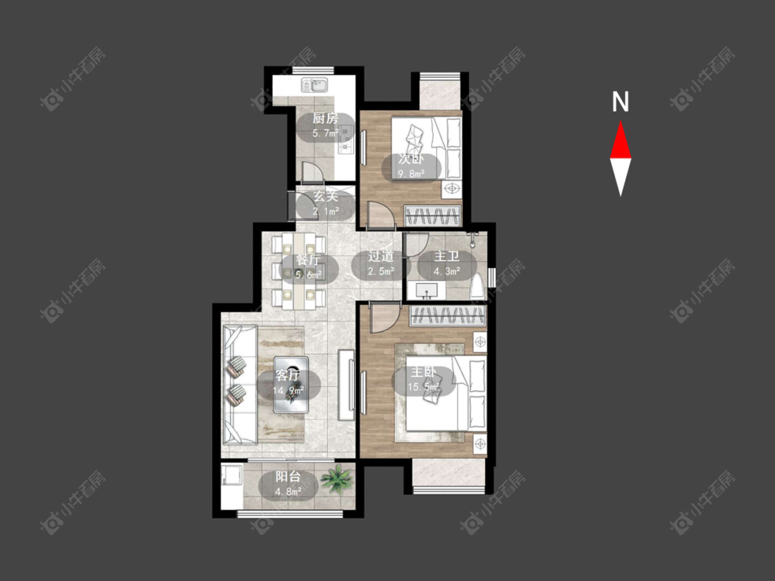 常州新景花苑三期在售二手房源户型图_小牛看房
