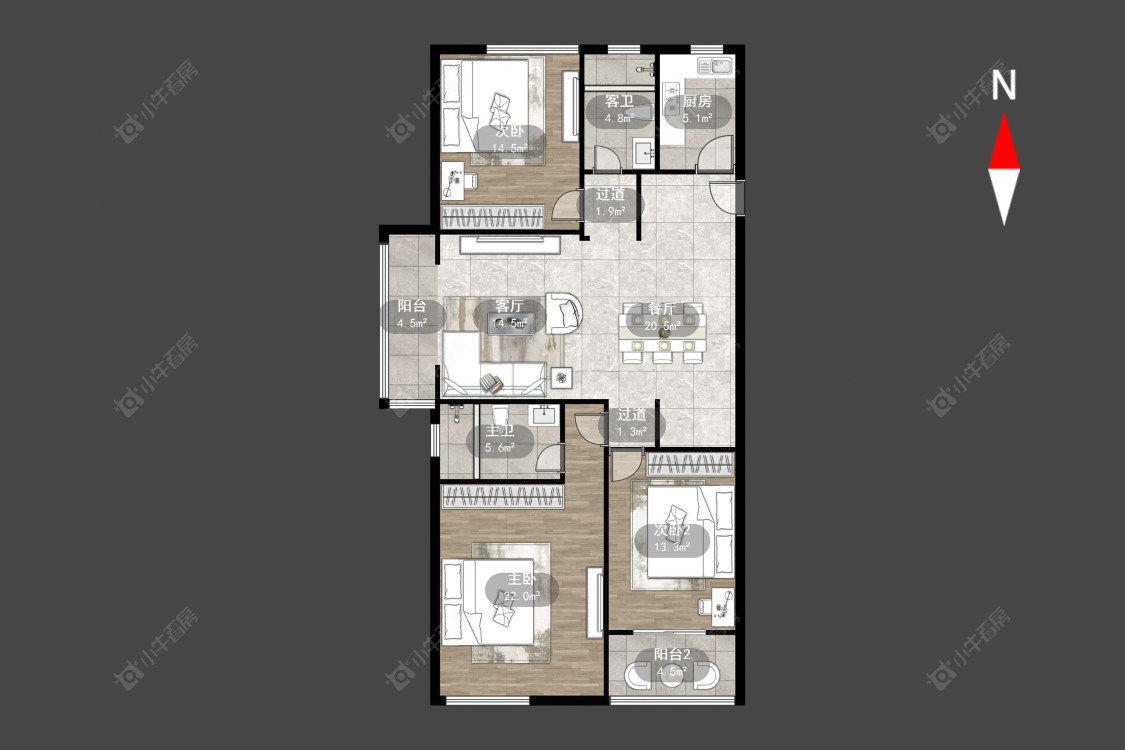 美的国宾府房源户型图 常州美的国宾府在售二手房源户型图_小牛看房