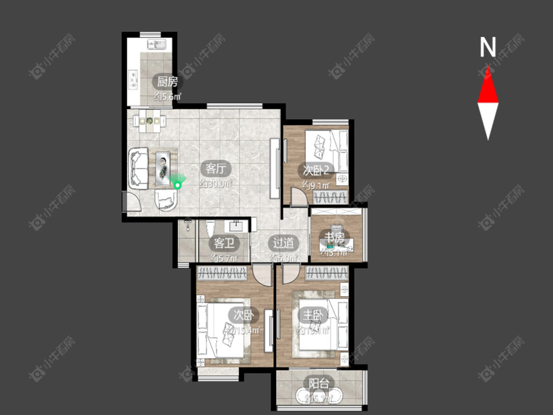 常州新城蓝钻苑南区在售二手房源户型图_小牛看房
