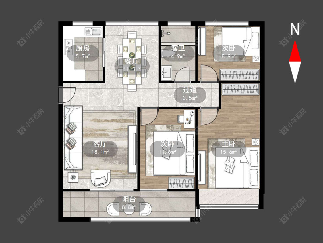 常州武房聚园在售二手房源户型图_小牛看房