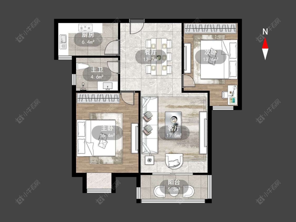 常州景潭花园E区在售二手房源户型图_小牛看房