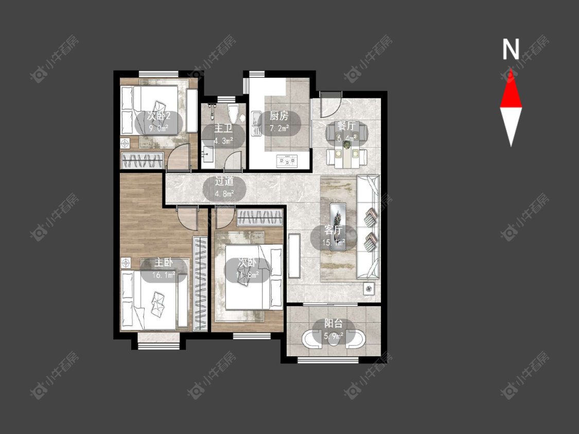 怡盛花园房源户型图 常州怡盛花园在售二手房源户型图_小牛看房