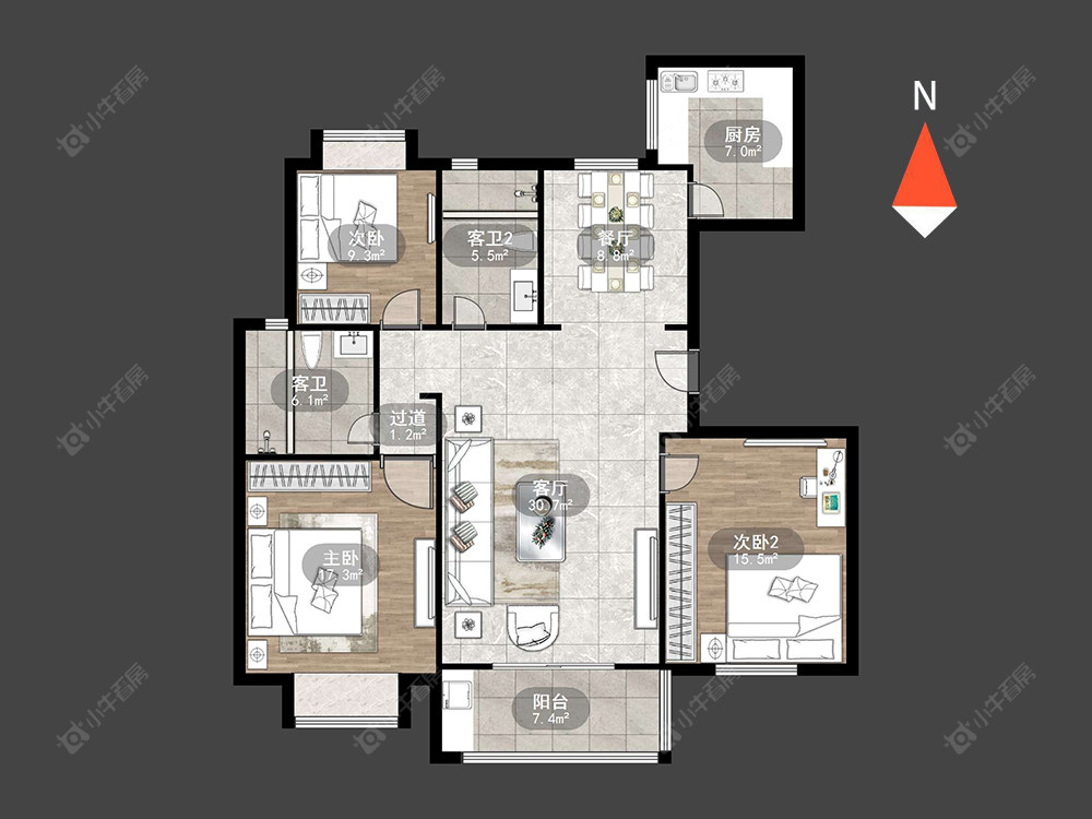 常州新城南都雅苑在售二手房源户型图_小牛看房