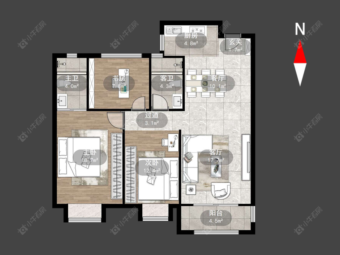 龙湖龙誉城四期房源户型图 常州龙湖龙誉城四期在售二手房源户型图_小牛看房