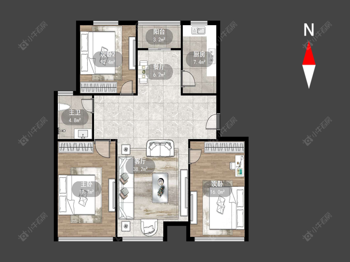 常州雅筑公寓在售二手房源户型图_小牛看房