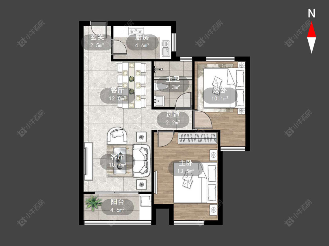 常州龙涛香榭丽园在售二手房源户型图_小牛看房