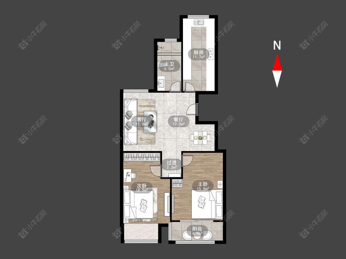 常州滨江明珠城东区在售二手房源户型图_小牛看房