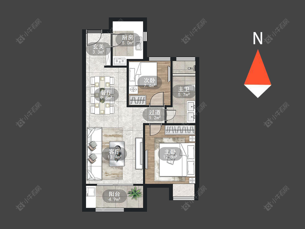 常州招商花园城在售二手房源户型图_小牛看房