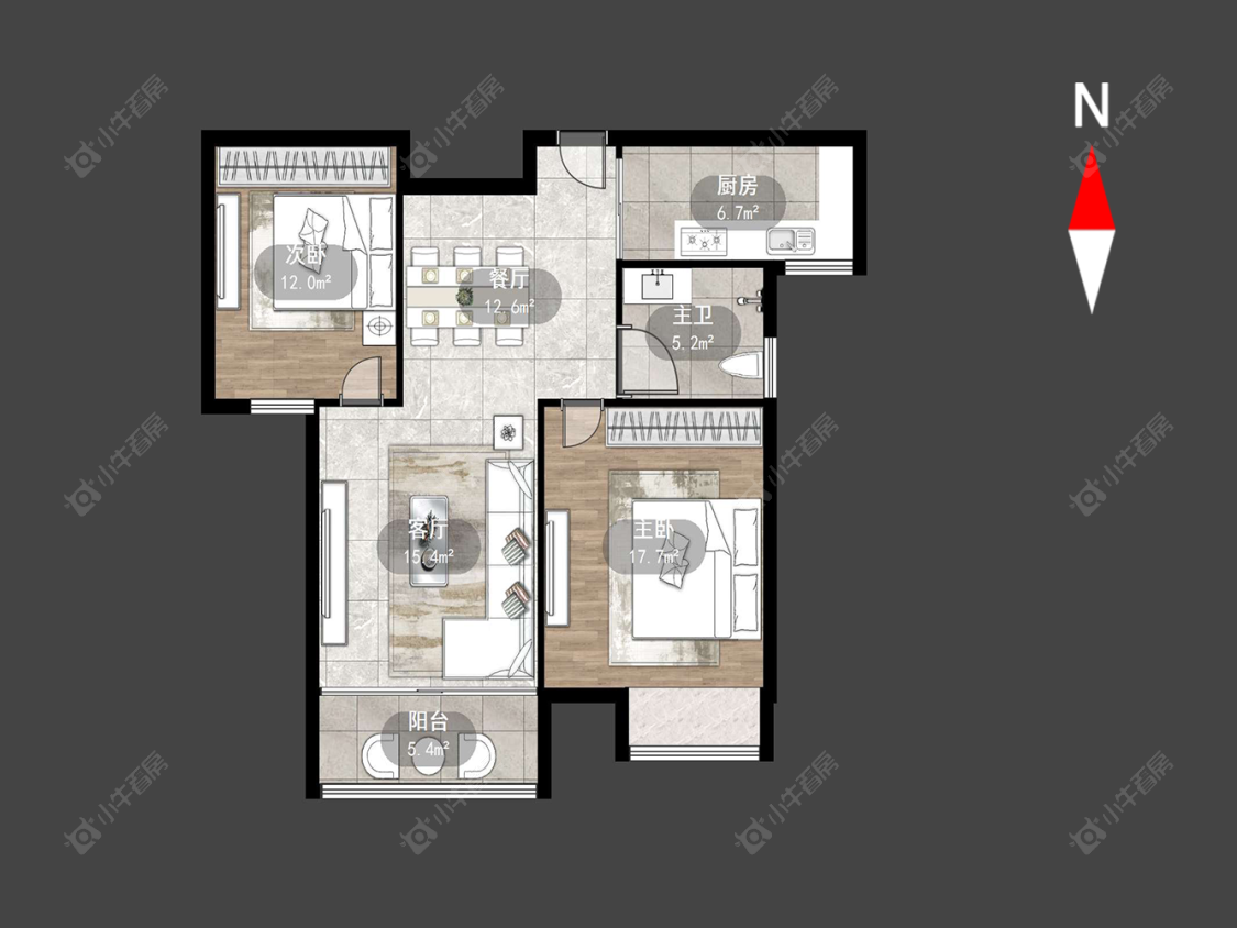 常州飞龙新苑在售二手房源户型图_小牛看房