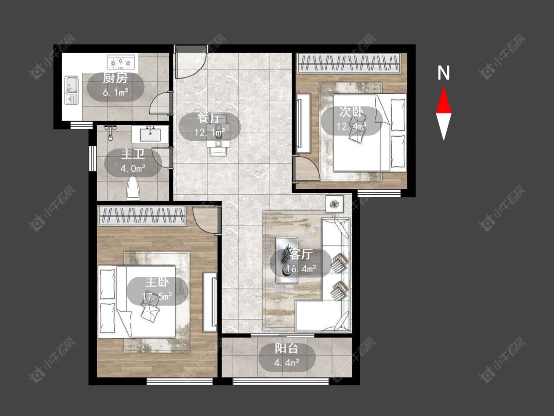 常州锦海星城一期在售二手房源户型图_小牛看房