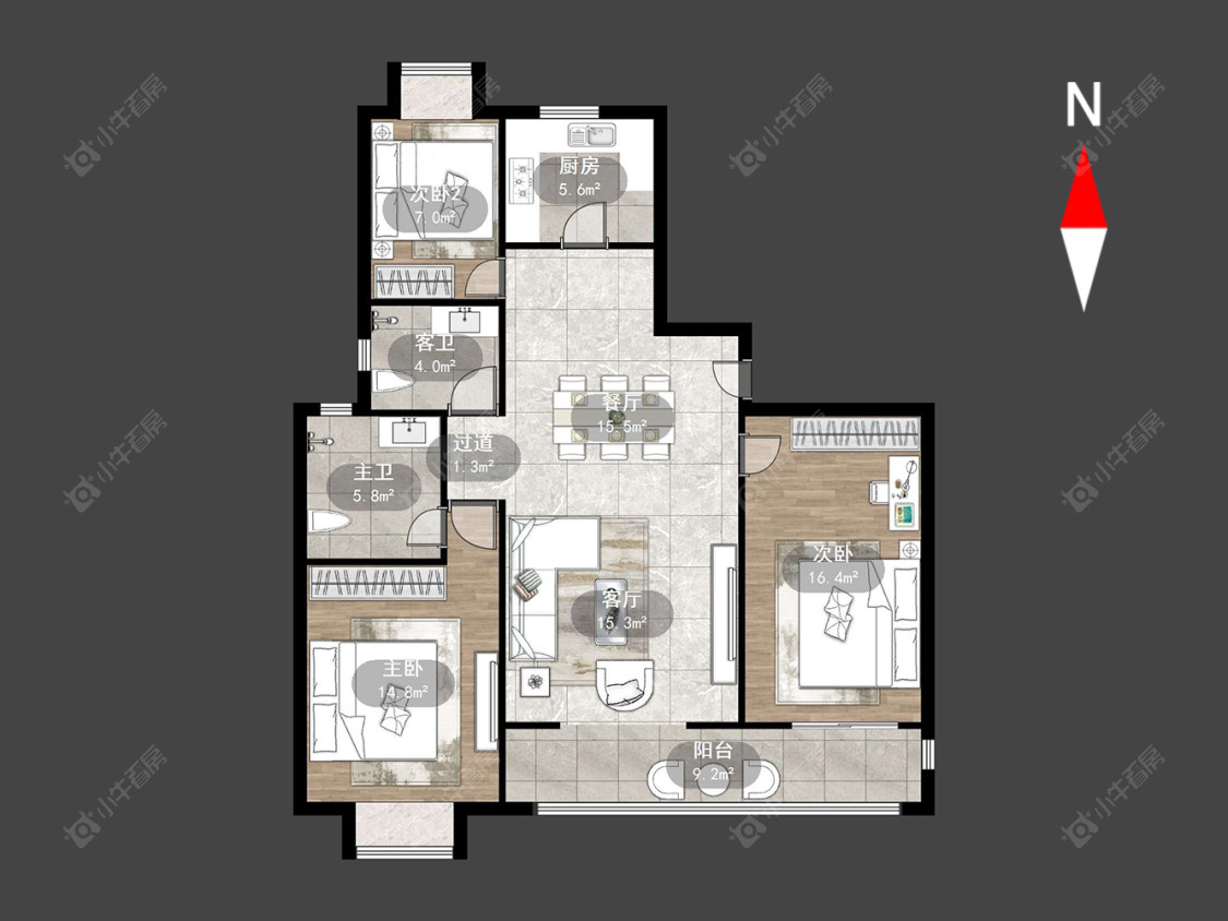 常州九洲花园一期在售二手房源户型图_小牛看房