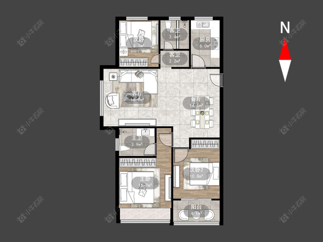 常州新欣嘉园在售二手房源户型图_小牛看房