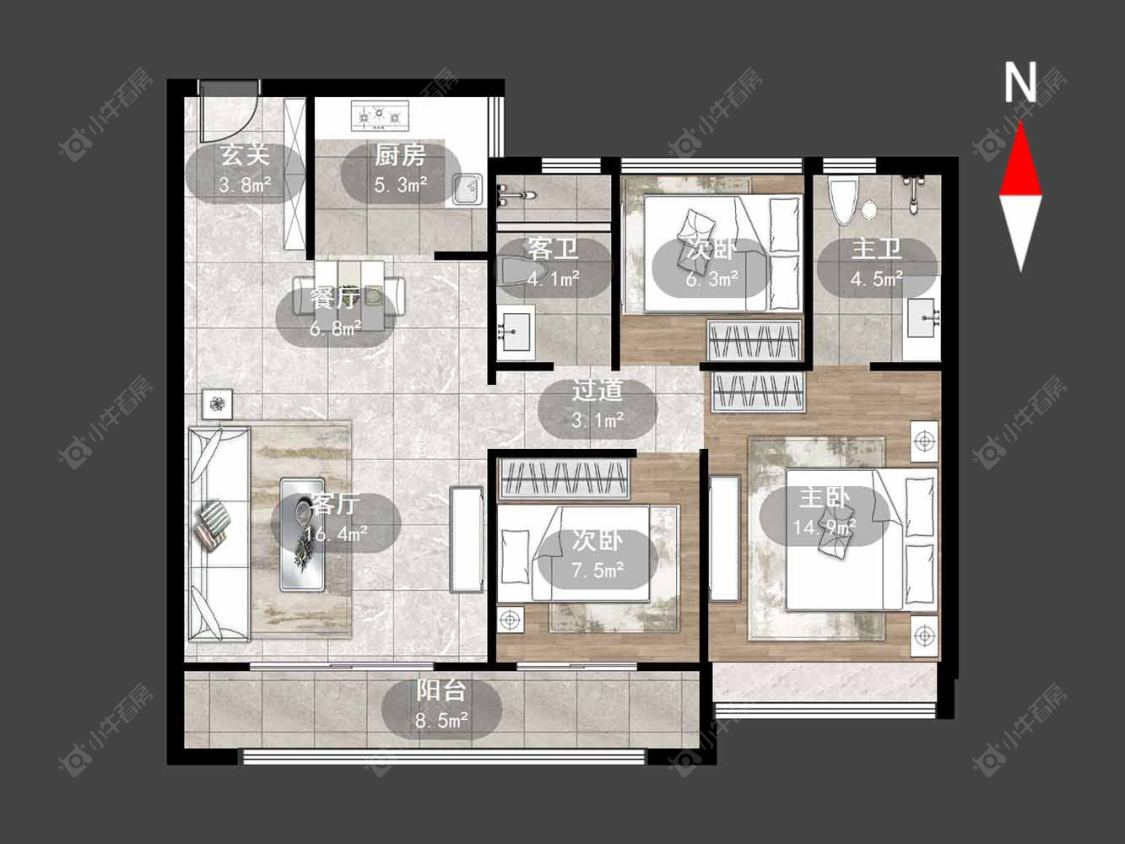 金科通银·玖璋府房源户型图 常州金科通银·玖璋府在售二手房源户型图_小牛看房