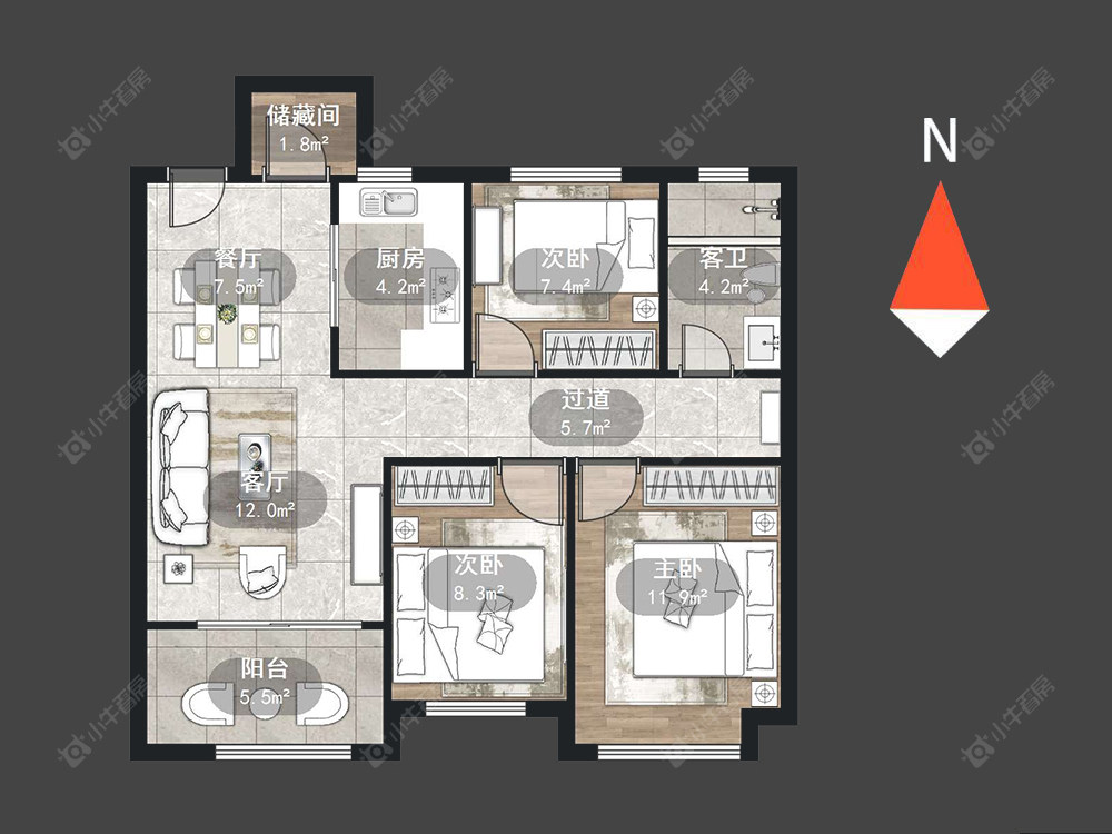 嘉宏云顶房源户型图 常州嘉宏云顶在售二手房源户型图_小牛看房