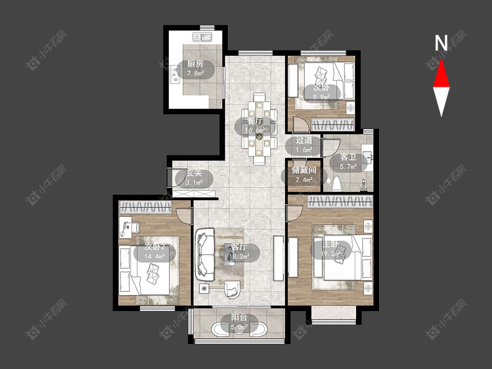 四季新城北苑房源户型图 常州四季新城北苑在售二手房源户型图_小牛看房