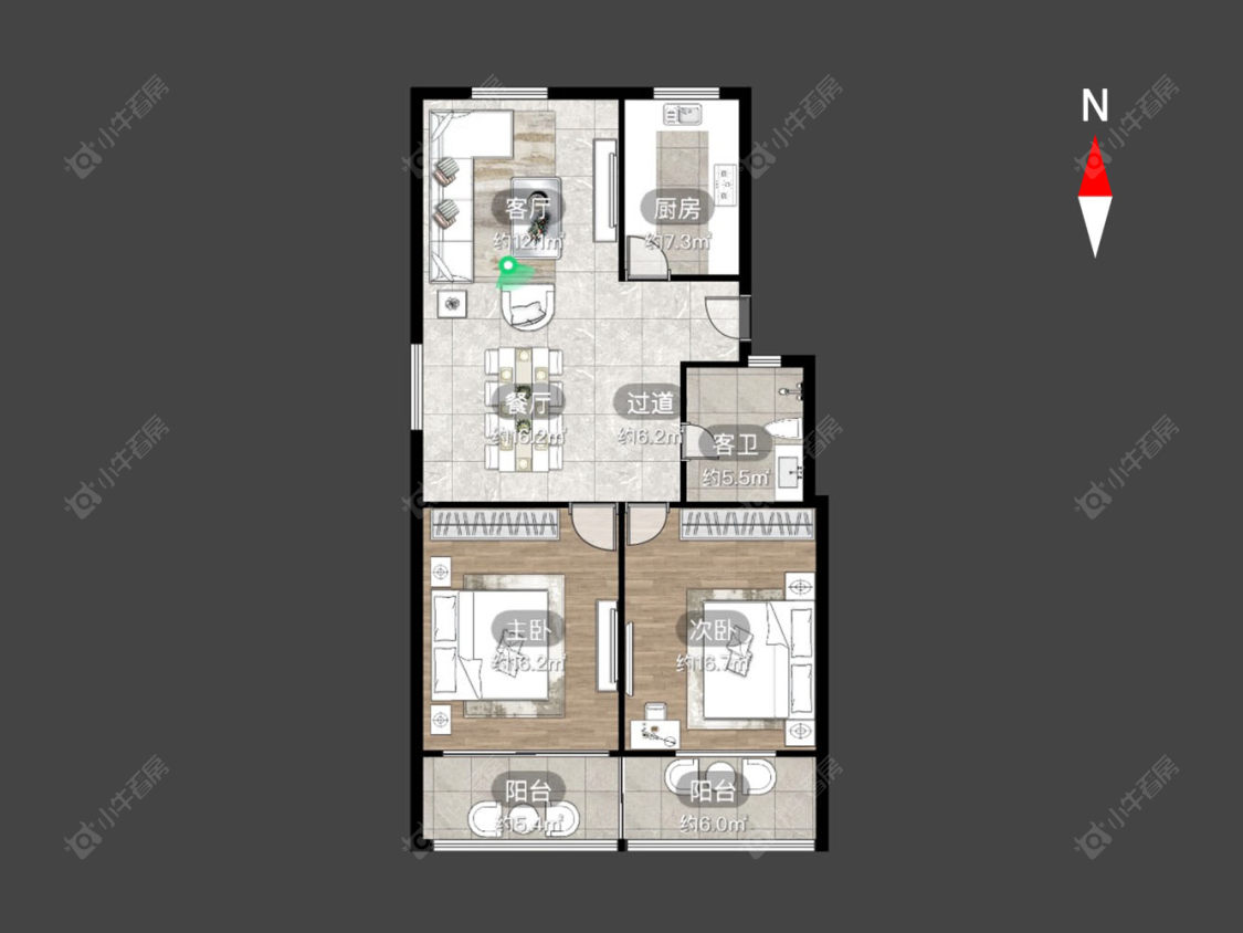 常州翠竹新村北区在售二手房源户型图_小牛看房